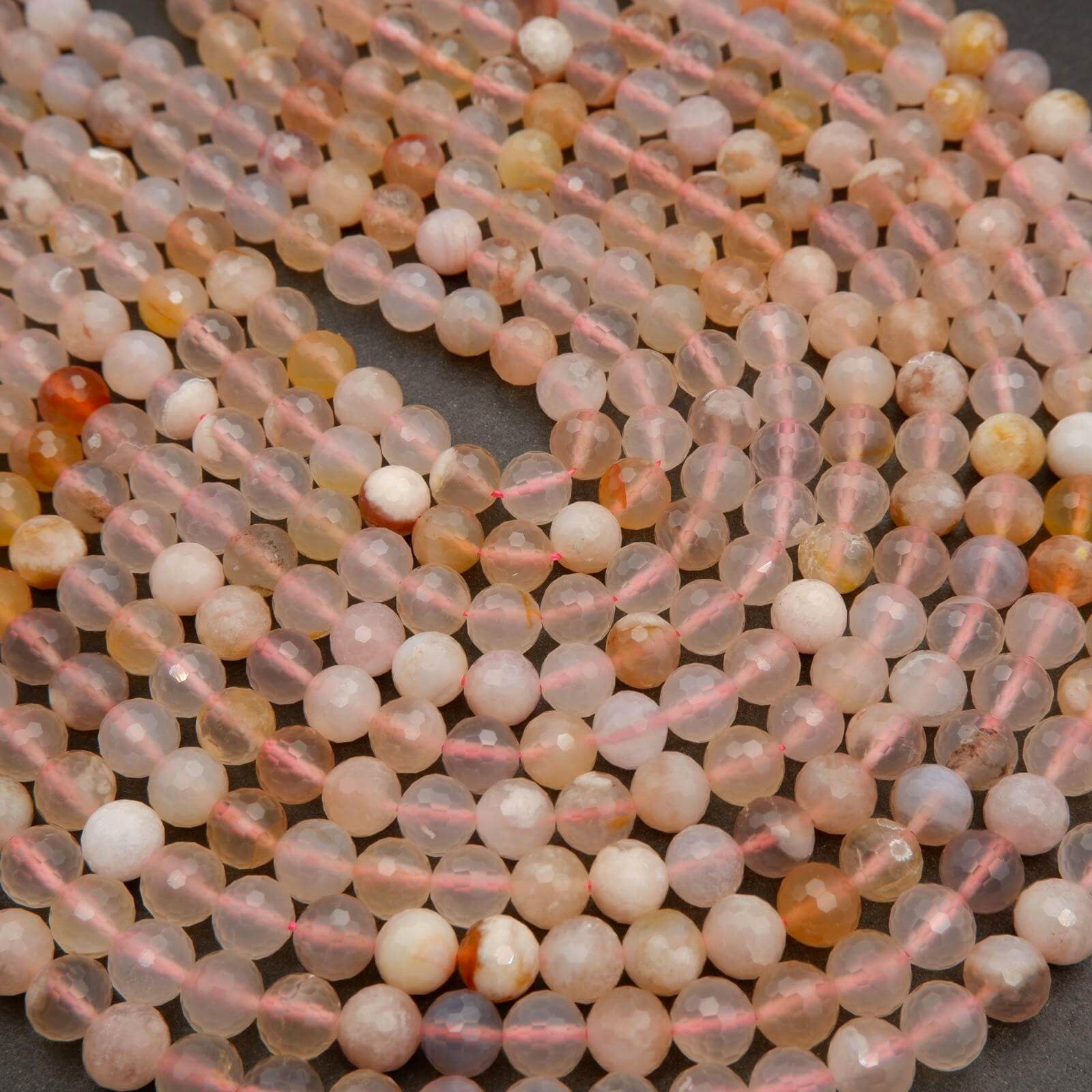 Cherry Blossom Agate · Faceted · Round · 6mm, 8mm, 10mm | Beads