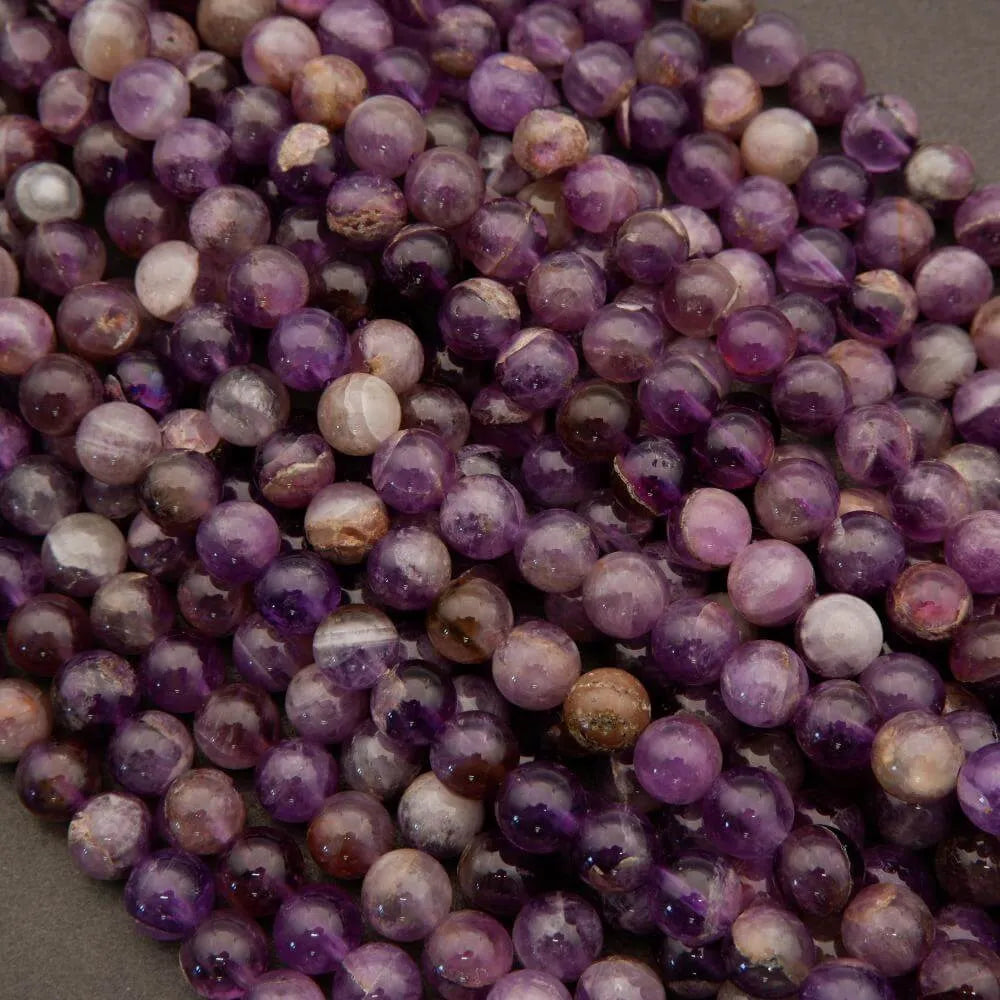 Chevron Amethyst · Smooth · Round · 6mm, 8mm, Tejas Beads, Beads
