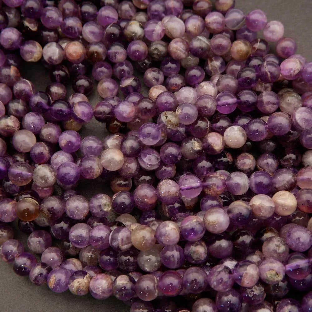 Chevron Amethyst · Smooth · Round · 6mm, 8mm, Tejas Beads, Beads