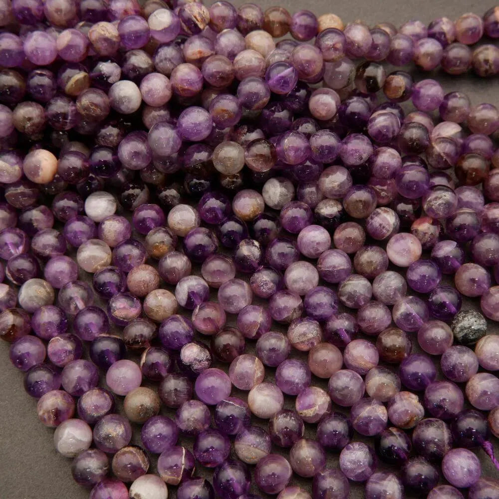 Chevron Amethyst · Smooth · Round · 6mm, 8mm, Tejas Beads, Beads