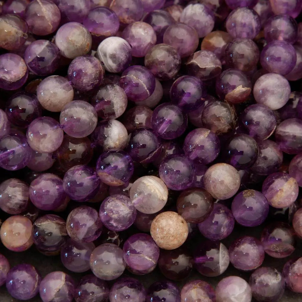 Chevron Amethyst · Smooth · Round · 6mm, 8mm, Tejas Beads, Beads