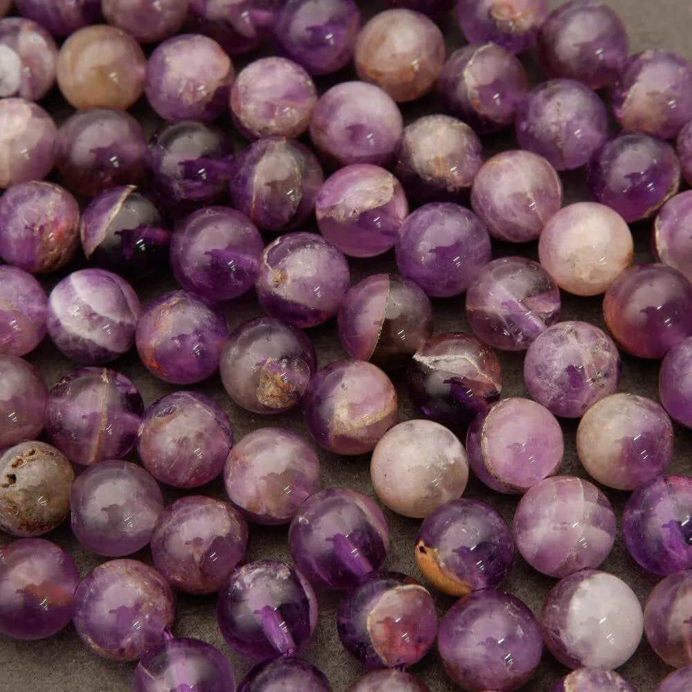 Chevron Amethyst · Smooth · Round · 6mm, 8mm, Tejas Beads, Beads