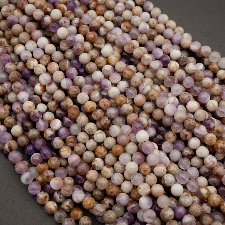 Chevron Amethyst · Smooth · Round · 6.5mm, Tejas Beads, Beads