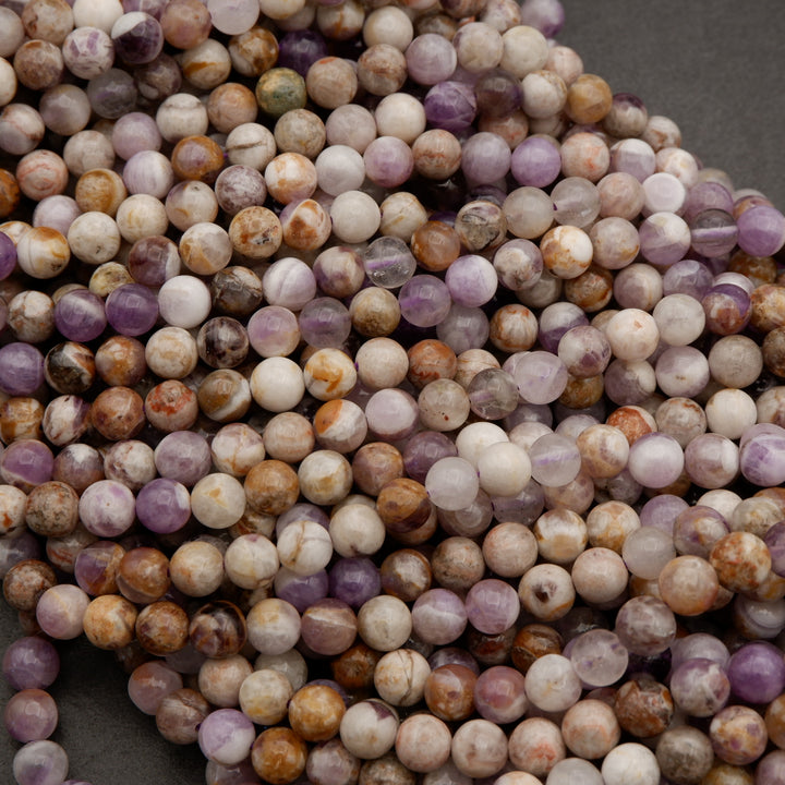 Chevron Amethyst · Smooth · Round · 6.5mm, Tejas Beads, Beads