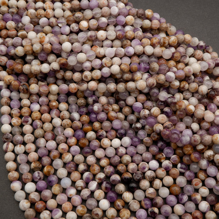 Chevron Amethyst · Smooth · Round · 6.5mm, Tejas Beads, Beads