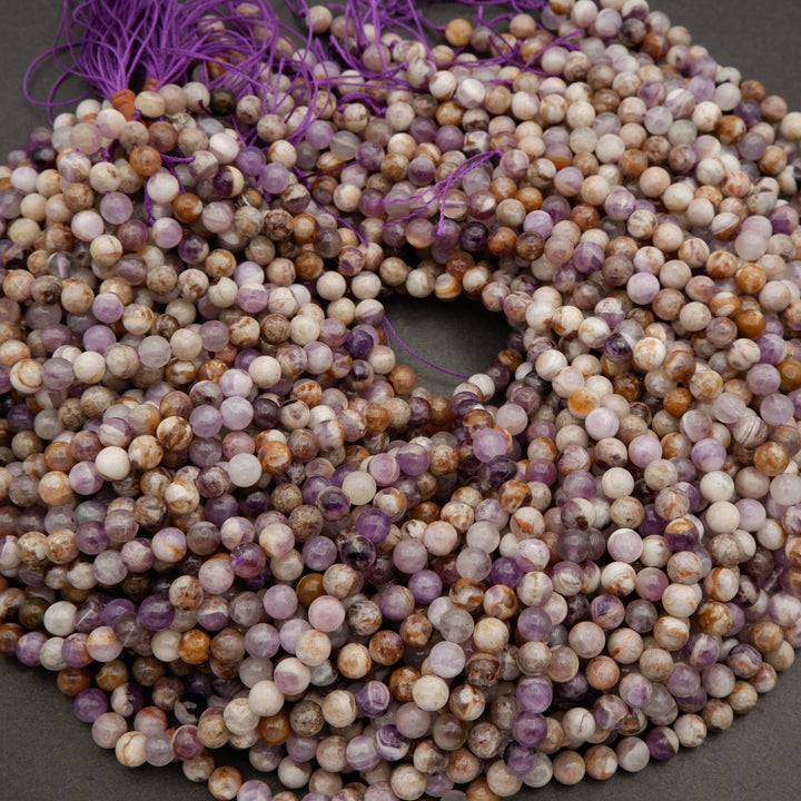 Chevron Amethyst · Smooth · Round · 6.5mm, Tejas Beads, Beads