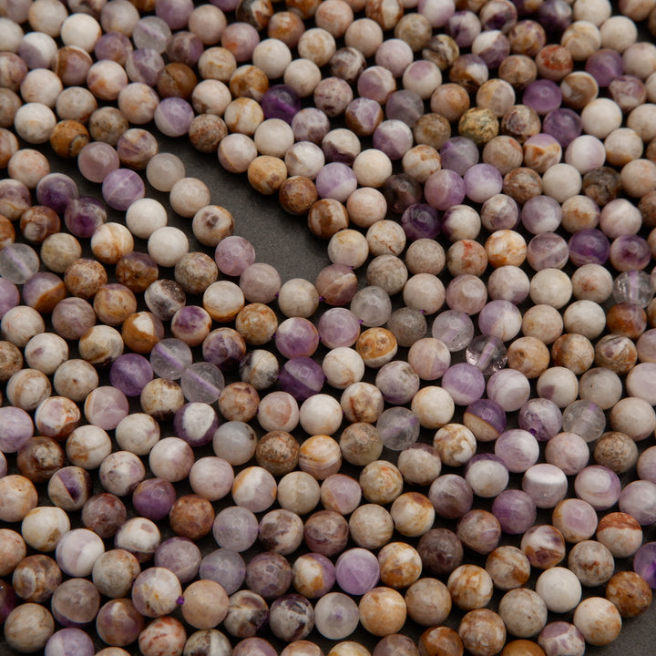 Chevron Amethyst · Smooth · Round · 6.5mm, Tejas Beads, Beads