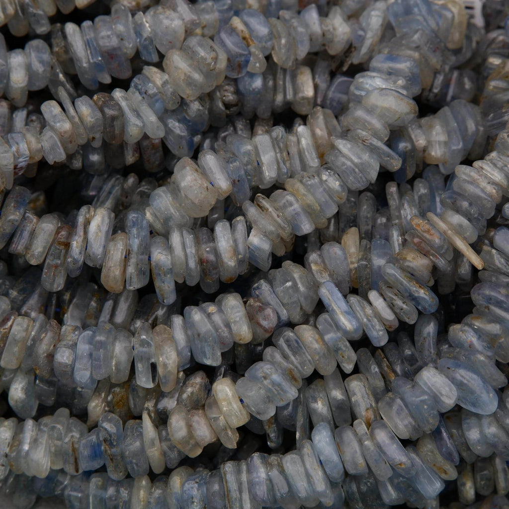 Close-up of blue stone beads