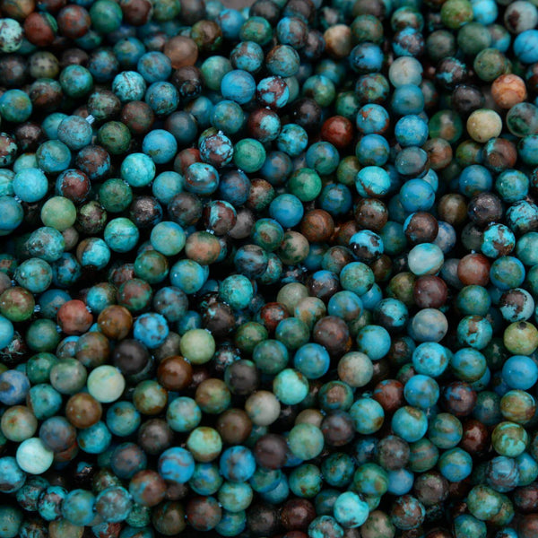Close-up of turquoise and brown beads