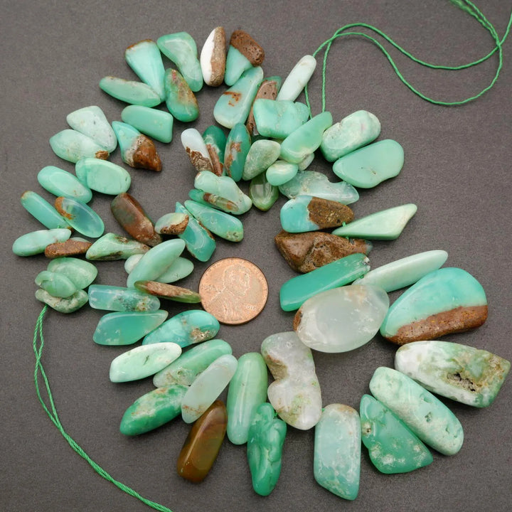 Australian Chrysoprase · Smooth · Top Drill Sticks · 14mm to 30mm, Tejas Beads, Beads