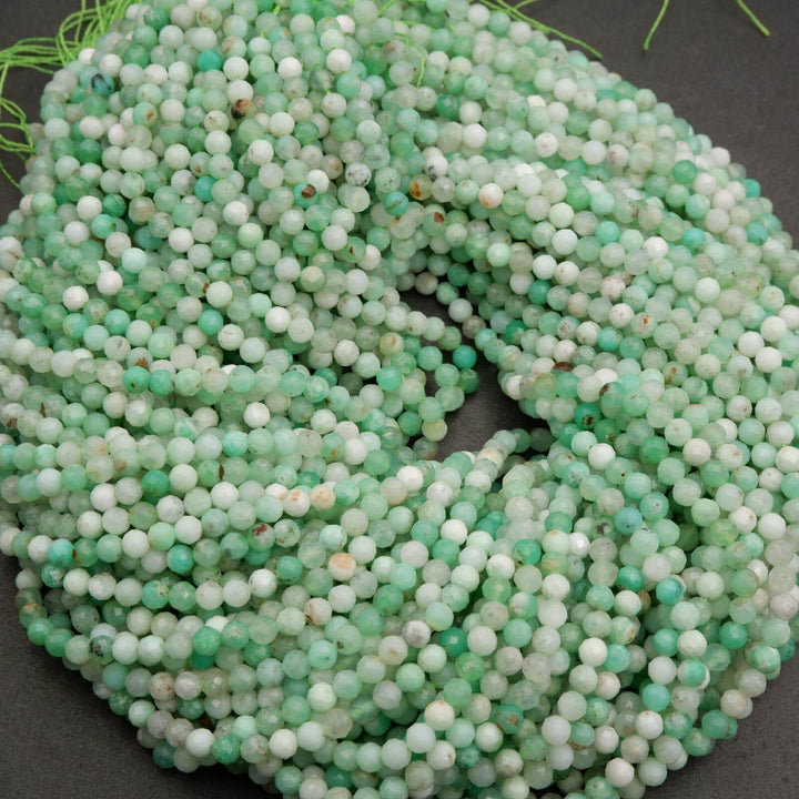 Australian Chrysoprase · Microfaceted · Round · 2mm, 3mm, 4mm, Tejas Beads, Beads