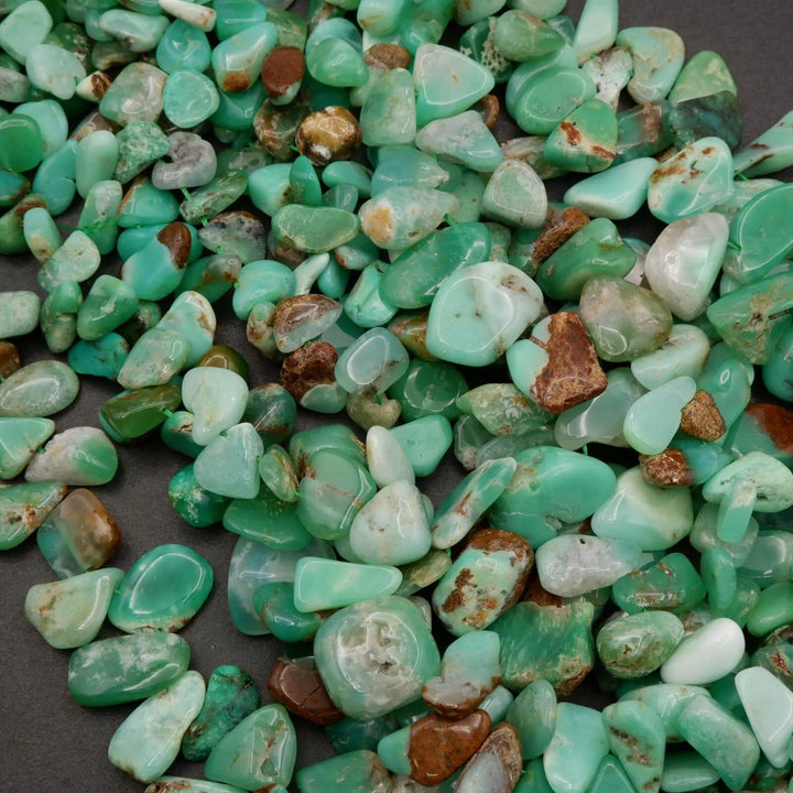 Australian Chrysoprase · Smooth · Freeform Nuggets · Graduated, Tejas Beads, Beads