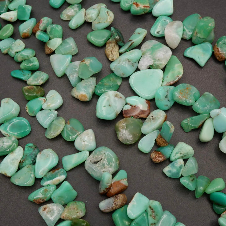 Australian Chrysoprase · Smooth · Freeform Nuggets · Graduated, Tejas Beads, Beads