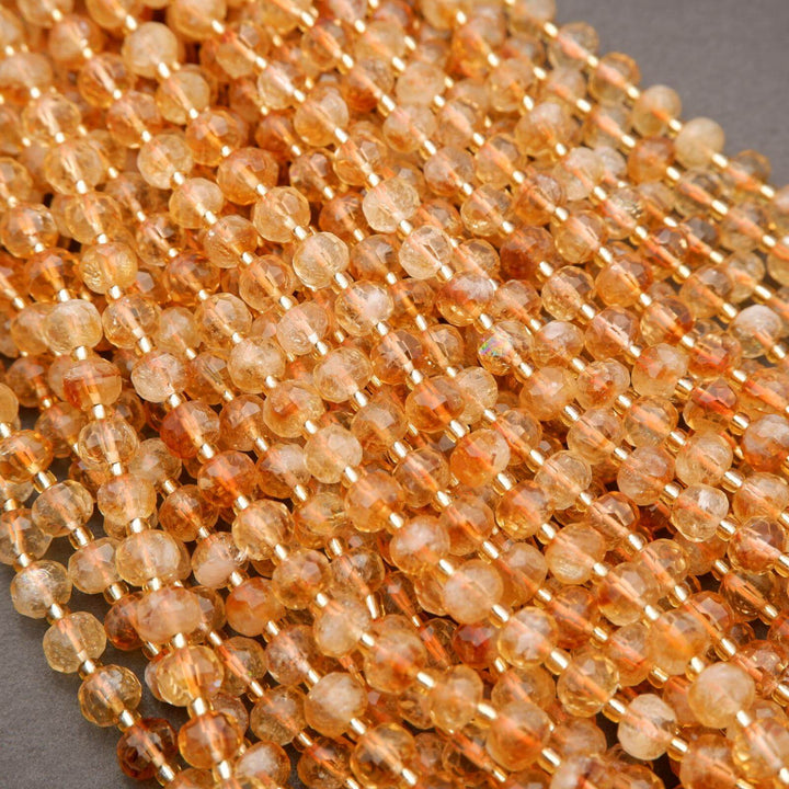 Citrine · Faceted · Rondelle · 6x8mm, Tejas Beads, Beads