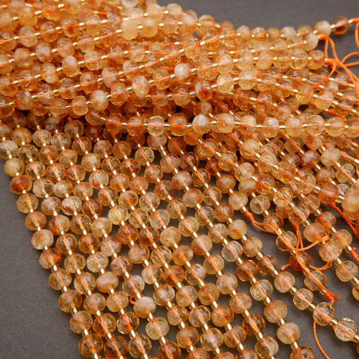Citrine · Faceted · Rondelle · 6x8mm, Tejas Beads, Beads