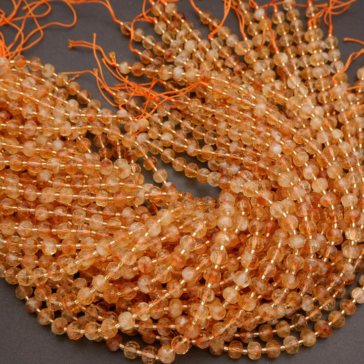Citrine · Faceted · Rondelle · 6x8mm, Tejas Beads, Beads