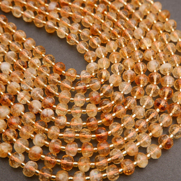 Citrine · Faceted · Rondelle · 6x8mm, Tejas Beads, Beads