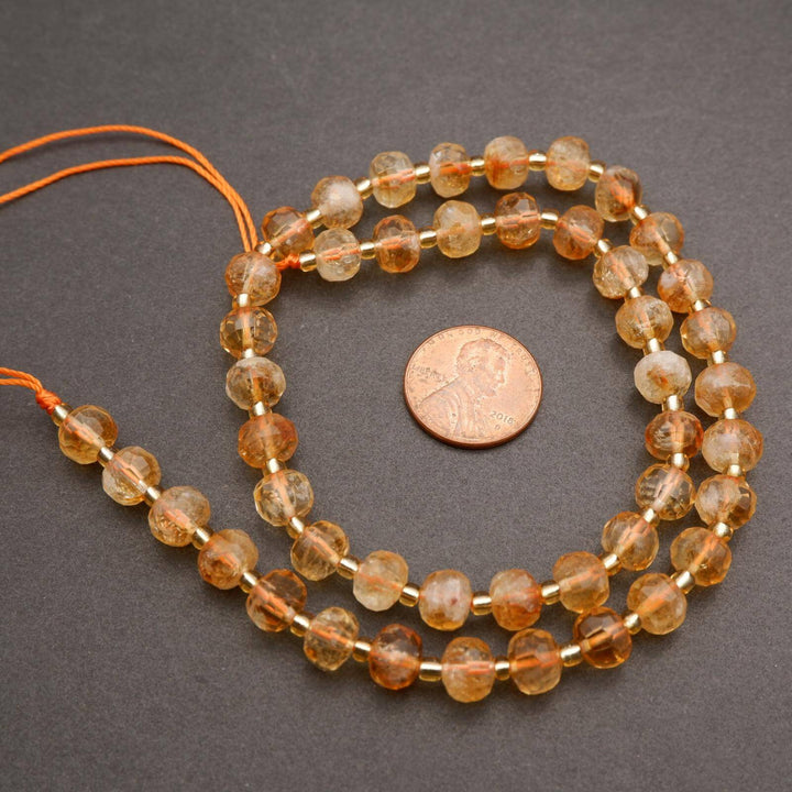 Citrine · Faceted · Rondelle · 6x8mm, Tejas Beads, Beads