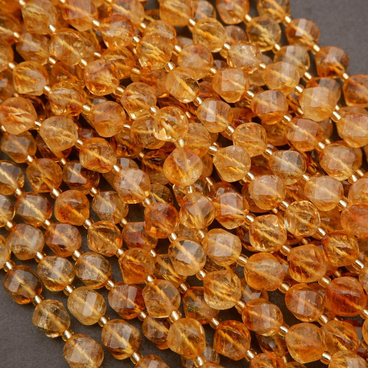Citrine · Faceted · Spiral Sphere · 8mm, 10mm, Tejas Beads, Beads