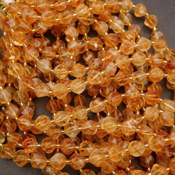 Citrine · Faceted · Spiral Sphere · 8mm, 10mm, Tejas Beads, Beads
