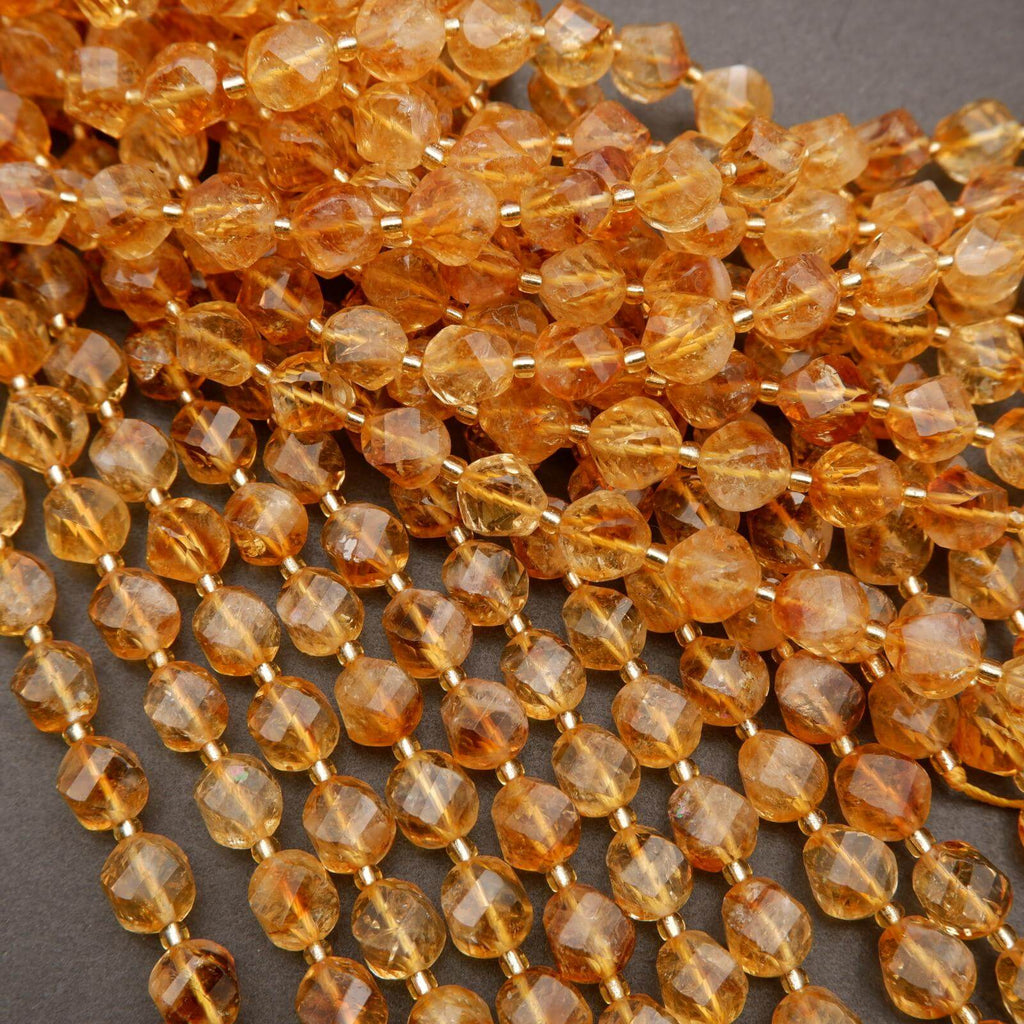 Citrine · Faceted · Spiral Sphere · 8mm, 10mm, Tejas Beads, Beads