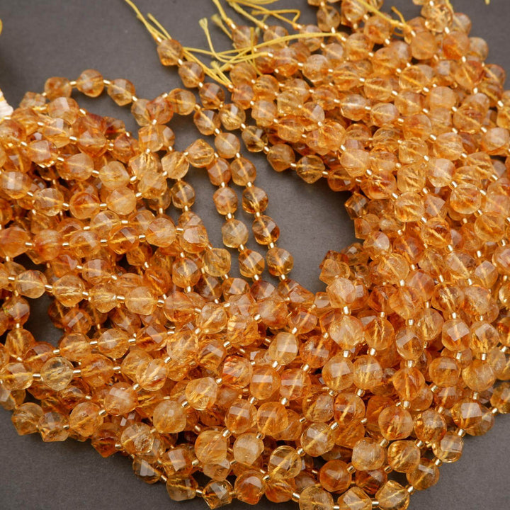 Citrine · Faceted · Spiral Sphere · 8mm, 10mm, Tejas Beads, Beads