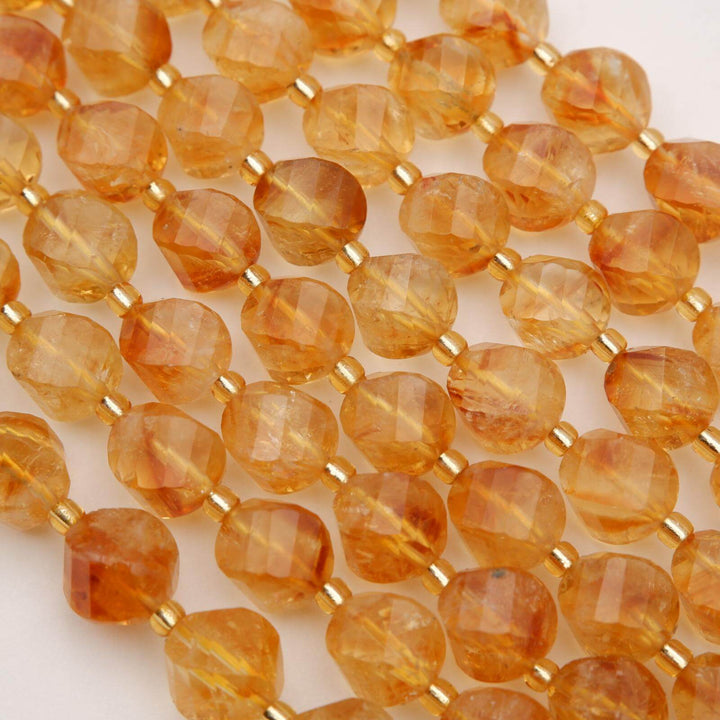 Citrine · Faceted · Spiral Sphere · 8mm, 10mm, Tejas Beads, Beads
