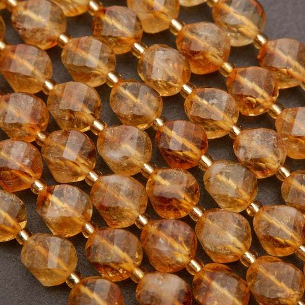 Citrine · Faceted · Spiral Sphere · 8mm, 10mm, Tejas Beads, Beads