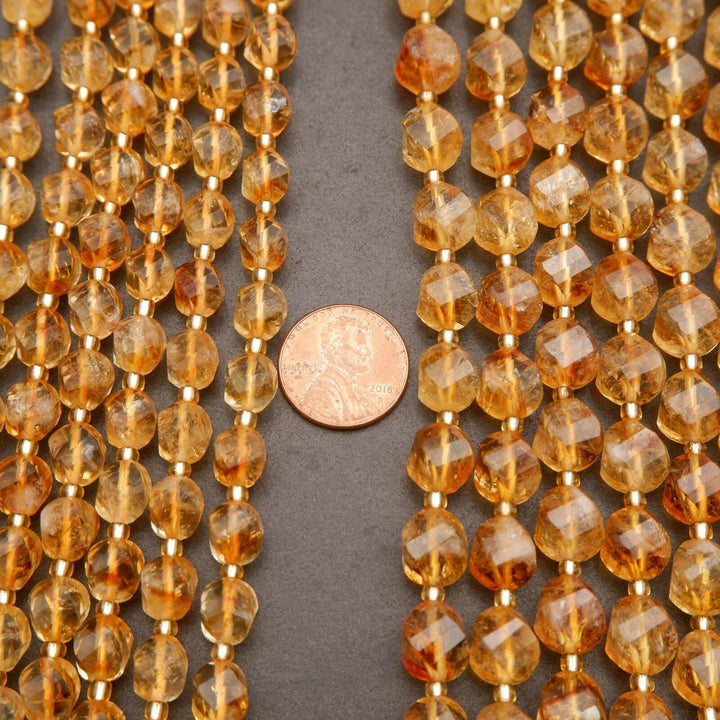Citrine · Faceted · Spiral Sphere · 8mm, 10mm, Tejas Beads, Beads