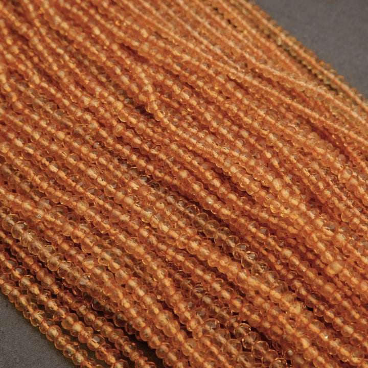 Citrine · Microfaceted · Rondelle · 3mm, 4mm, Tejas Beads, Beads