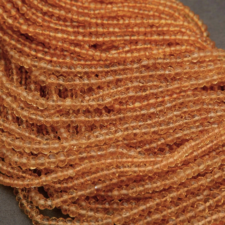 Citrine · Microfaceted · Rondelle · 3mm, 4mm, Tejas Beads, Beads
