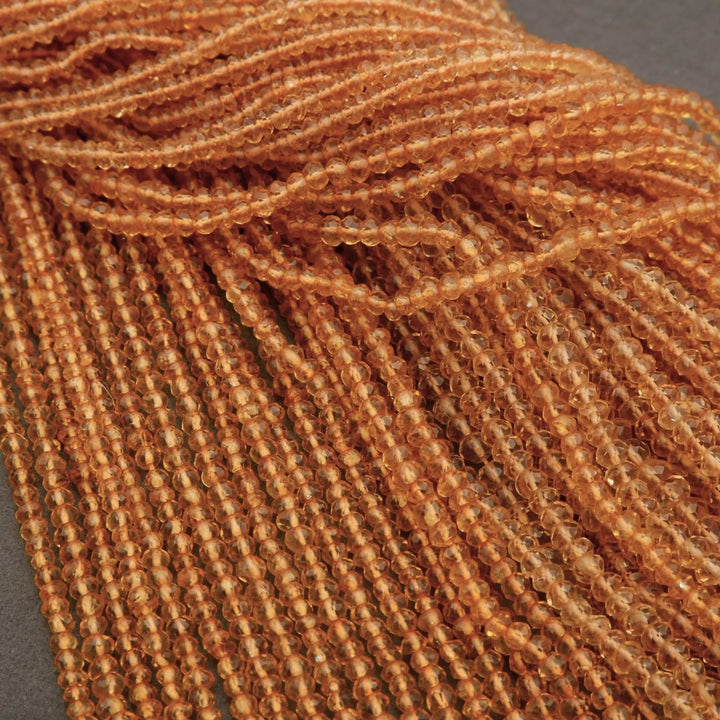 Citrine · Microfaceted · Rondelle · 3mm, 4mm, Tejas Beads, Beads