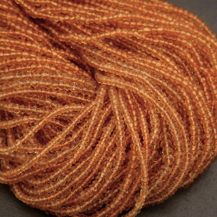 Citrine · Microfaceted · Rondelle · 3mm, 4mm, Tejas Beads, Beads