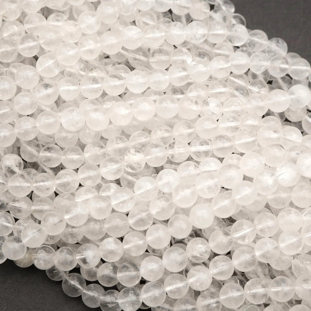 Clear Quartz · Smooth · Round · 6mm, 8mm, Tejas Beads, Beads