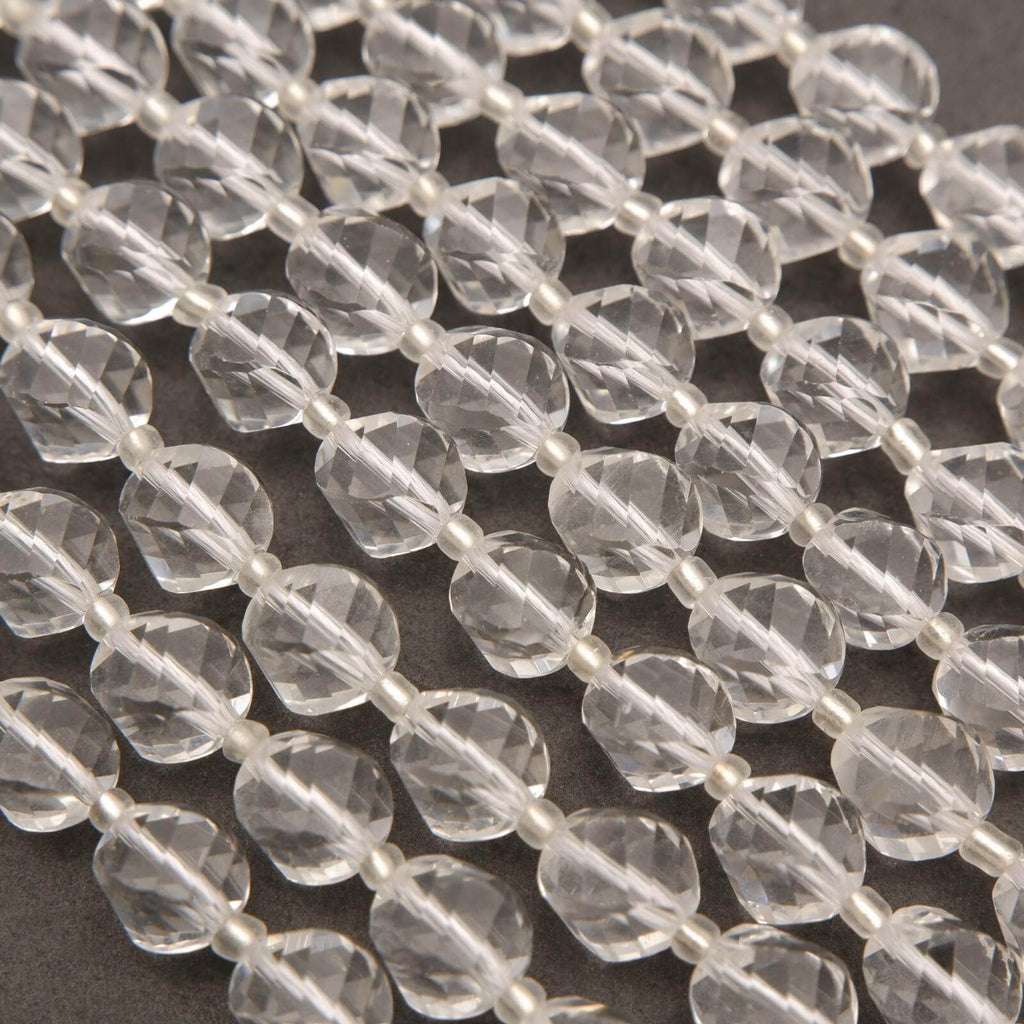 Clear Quartz · Faceted · Spiral Sphere · 8mm, 10mm, Tejas Beads, Beads