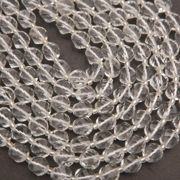 Clear Quartz · Faceted · Spiral Sphere · 8mm, 10mm, Tejas Beads, Beads