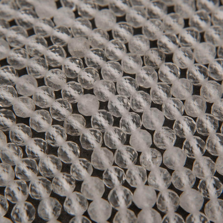 Clear Quartz · Microfaceted · Round · 2mm, 3mm, 4mm, Tejas Beads, Beads