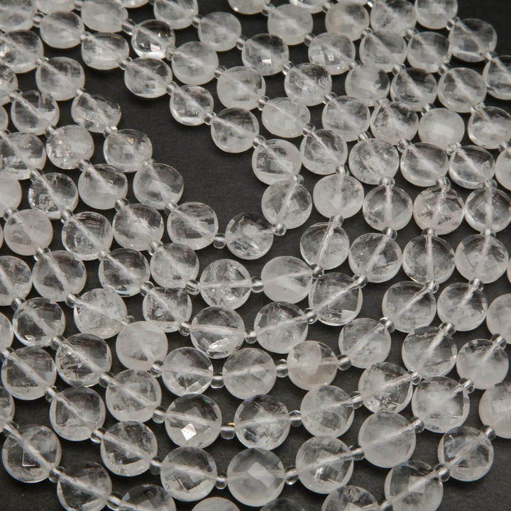 Translucent coin shape beads.