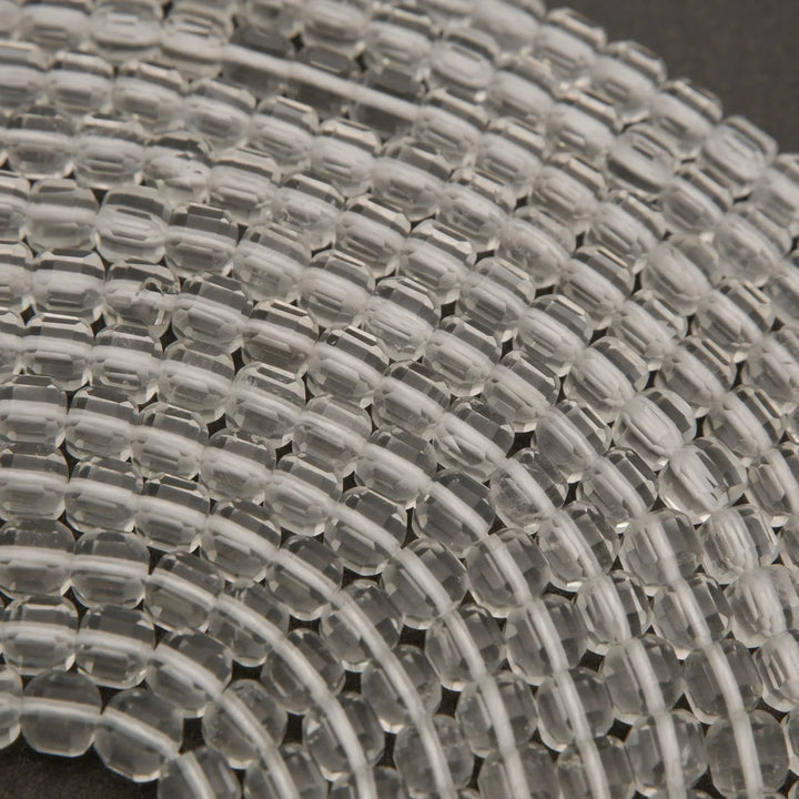 Clear Quartz · Microfaceted · Cube · 4mm, Tejas Beads, Beads
