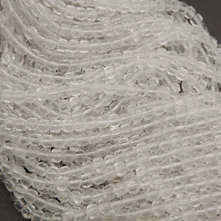 Clear Quartz · Microfaceted · Cube · 4.5mm, Tejas Beads, Beads