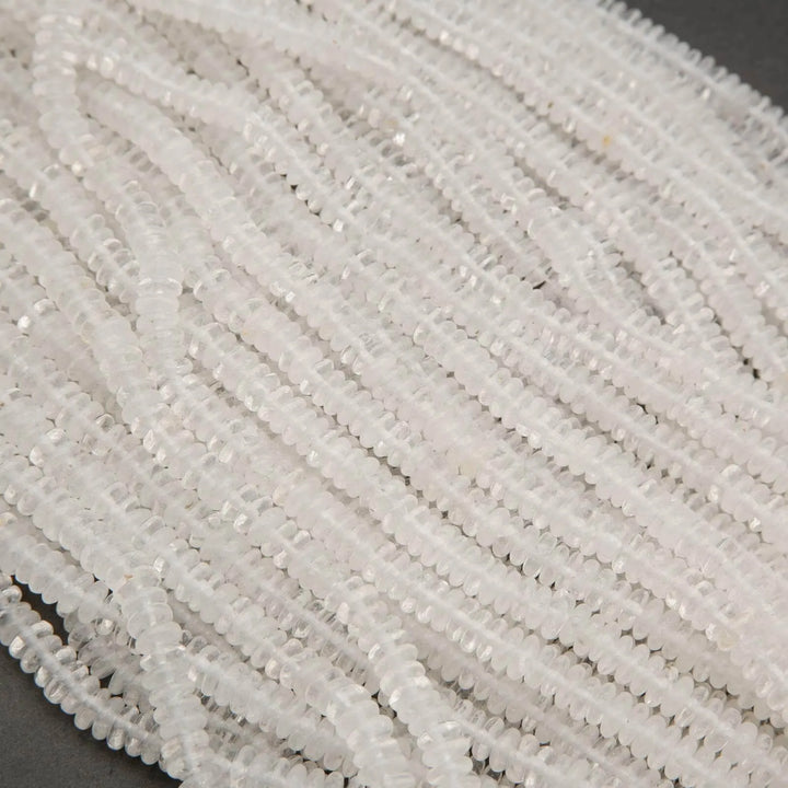 Clear Quartz · Smooth · Rondelle · 4mm, 6mm, Tejas Beads, Beads