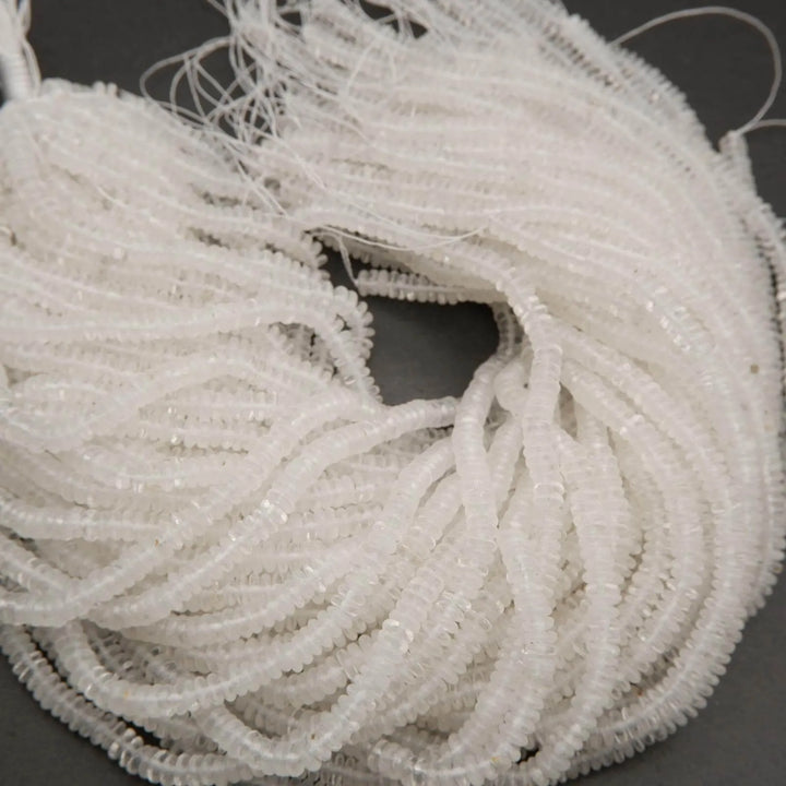 Clear Quartz · Smooth · Rondelle · 4mm, 6mm, Tejas Beads, Beads