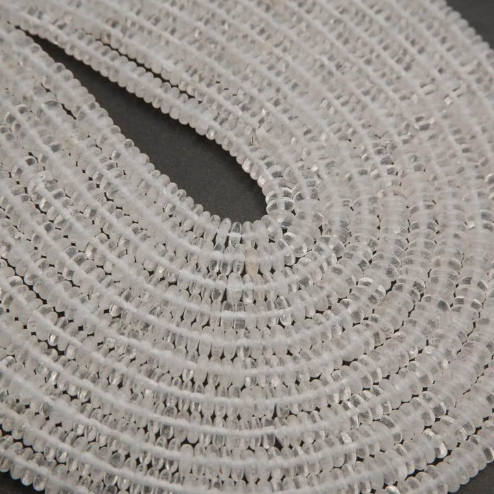 Clear Quartz · Smooth · Rondelle · 4mm, 6mm, Tejas Beads, Beads