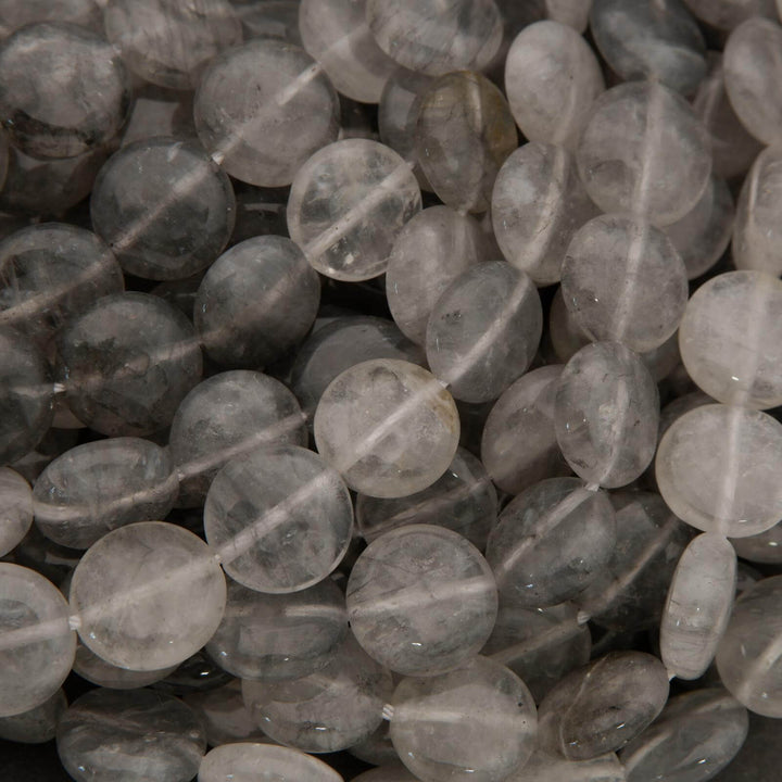 Cloudy Quartz · Smooth · Coin · 12mm, Tejas Beads, Beads