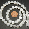 Coin shape mother of pearl beads.