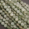 Close-up of green kyanite beads