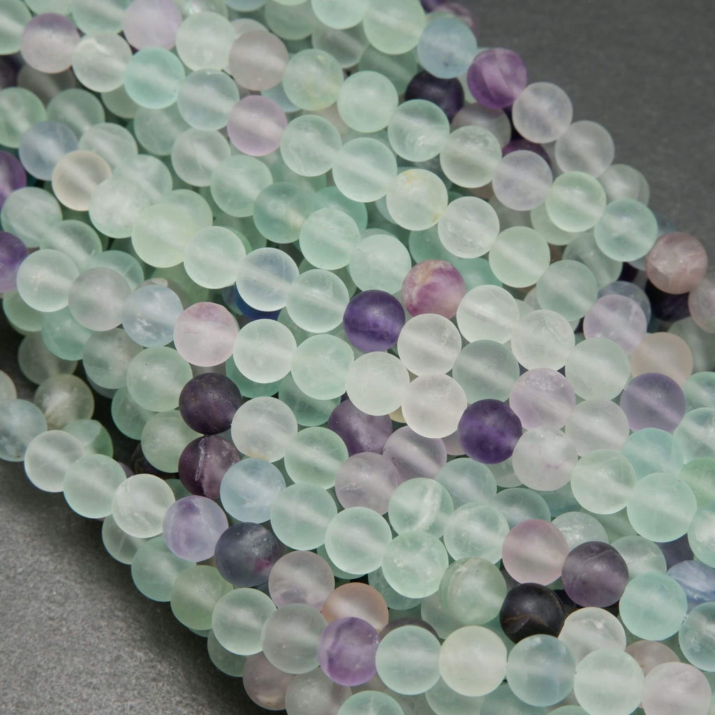 Matte finish fluorite beads.