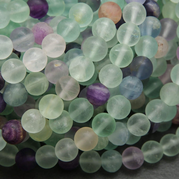 Matte finish fluorite beads.