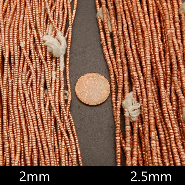 Ethiopian Copper · Smooth · Heishi · 2mm, 2.5mm, Tejas Beads, Beads