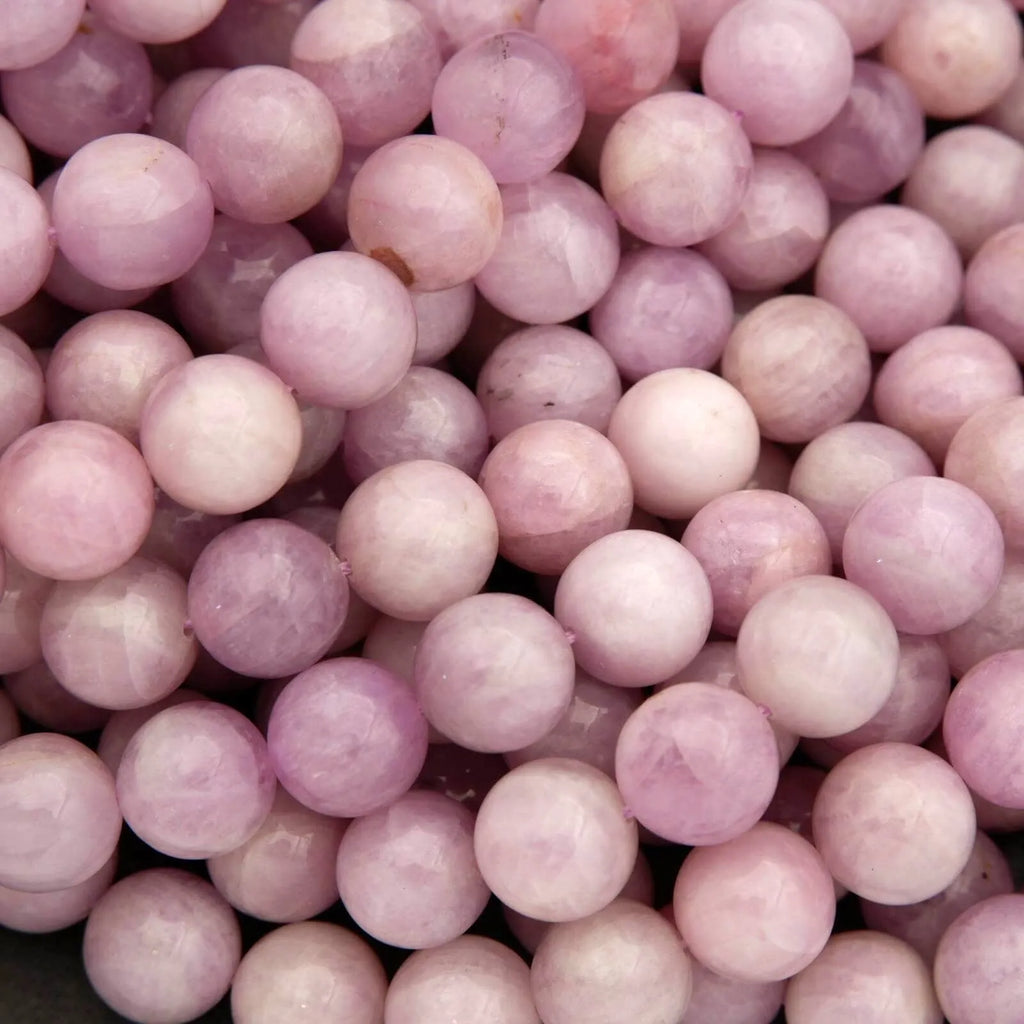 Close-up of pink marbled beads